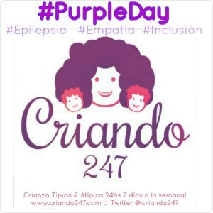 purple day epilepcia. logo de criando 24/7 color morado
