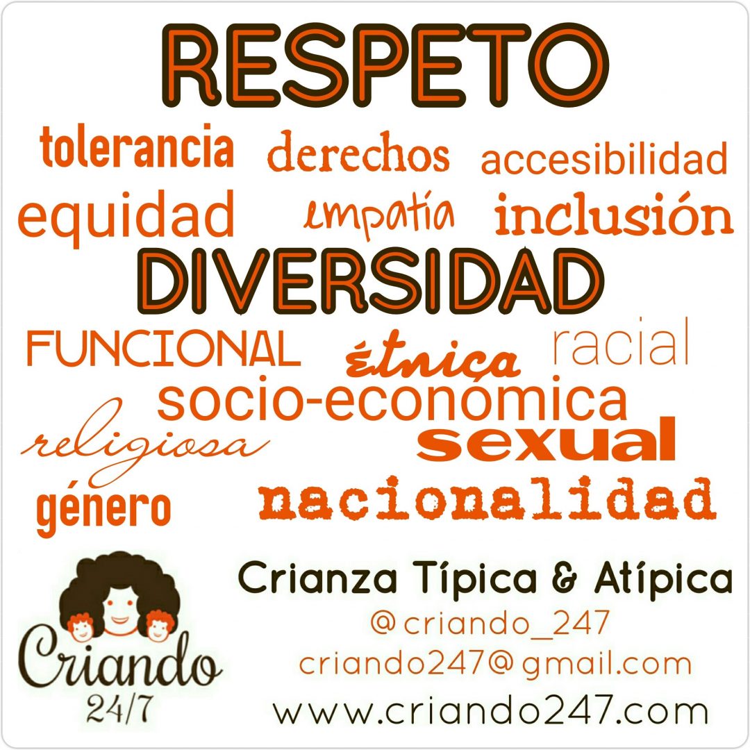 Respeto a la diversidad funcional, éetnica, racial, socio económica, religiosa, sexual de género, nacionalidad. tolerancia, derechos, accesibilidad, equidad, empatía,