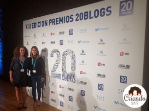 La Dra. Rocío Palomo Carrión y yo representando a Hemiweb en la entrega de los Premios 20 blogs