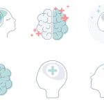 ilustraciones de cabezas y cerebros