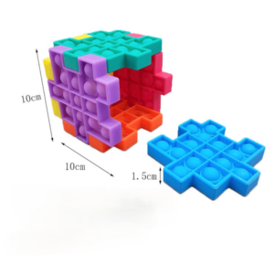 fidget pop it cubo de silicona puzzle de colores