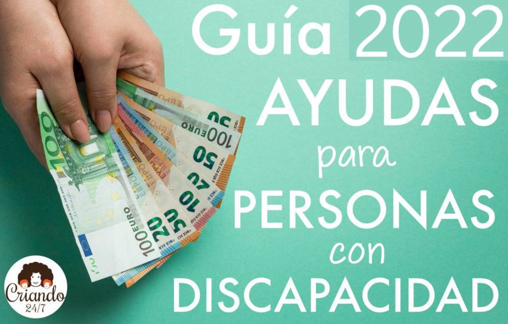 guia 2022 ayudas para personas con discapacidad. foto de una mano con varios billetes de euros